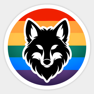 LGBTQ Pride Fox Anthro Furry Rainbow Logo Sticker